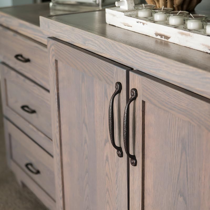 Hickory Hardware 1 Pack Solid Core Kitchen Cabinet Pull, Luxury Cabinet Handle, Hardware for Doors & Dresser Drawers, 3.78 Inch (96mm) Hole Center, Rustic Iron, Refined Rustic Collection - Image 5